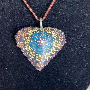 Necklace with black heart
